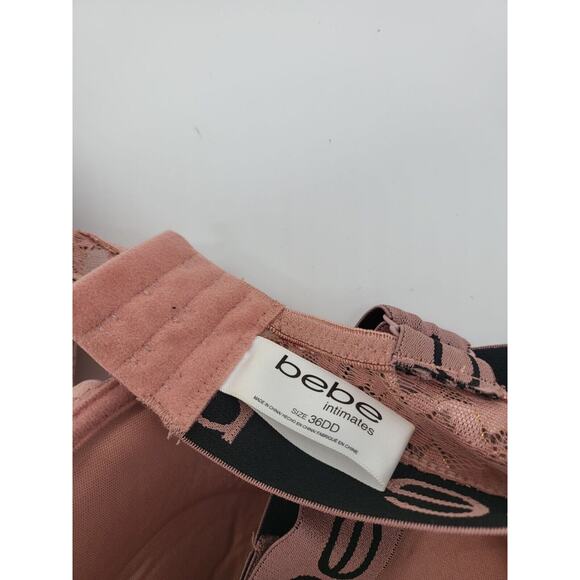 Bebe Intimates Bra 36DD Womens Padded Push Up Underwired Pink Lace - Picture 5 of 6